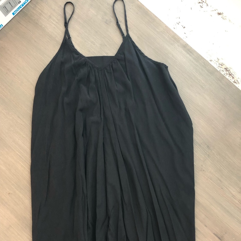 Pink Stitch Black Dress